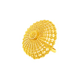 22K Gold Adjustable Button Ring